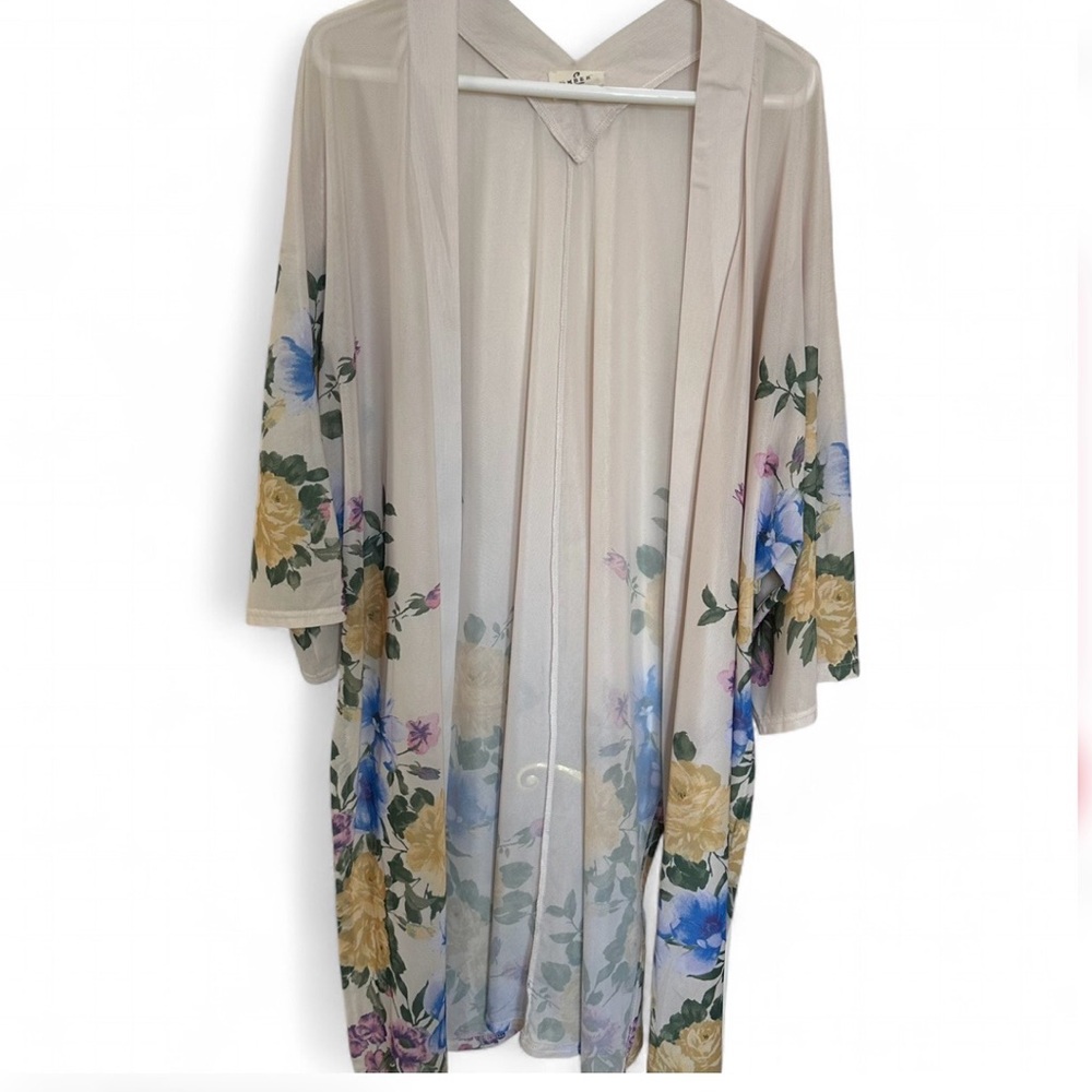 Ember Floral Ethereal Kimono Duster-Large-Boho Fairycore Coquette Festival Chic